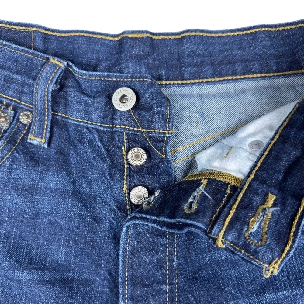 Levi's 501‎ Button Fly Jeans Mens 29x29.5 Blue Straight Fit Classic Denim